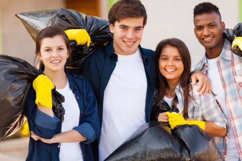 Lee resident arranging furniture for disposal