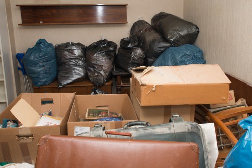 Professional garage clearance team in action